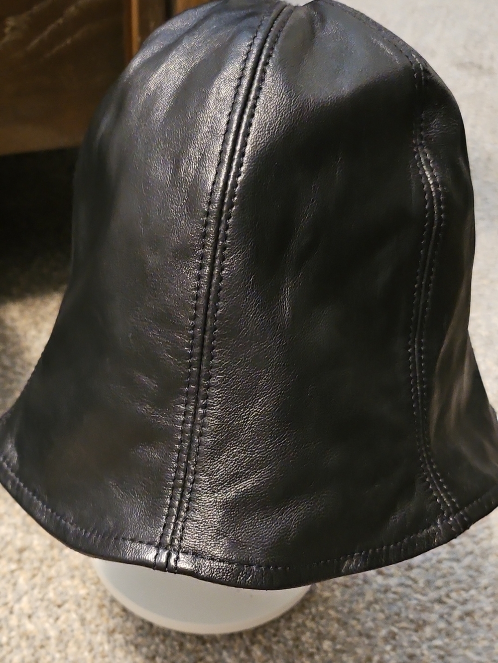 Wilsons Leather Black Leather Bucket Hat